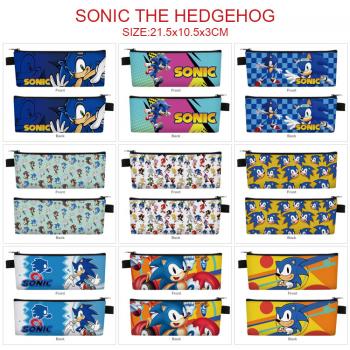 Sonic The Hedgehog game PU zipper pen case pencil bag