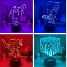 Minecraft game 3D 7 Color Lamp Touch Lampe Nightli...