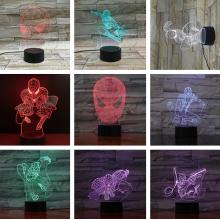 Spider Man 3D 7 Color Lamp Touch Lampe Nightlight+...