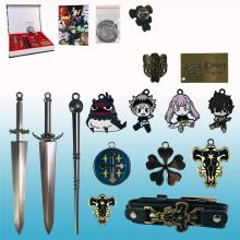 Black Clover anime mini weapon knife key chains a set