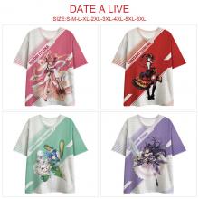 Date A Live anime short sleeve t-shirt