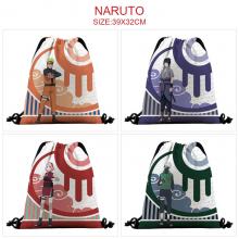 Naruto anime nylon drawstring backpack bag