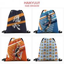 Haikyuu anime nylon drawstring backpack bag