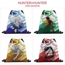 Hunter x Hunter anime nylon drawstring backpack ba...