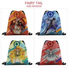 Fairy Tail anime nylon drawstring backpack bag