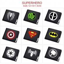 Super Hero Iron Spider Super Man black wallet