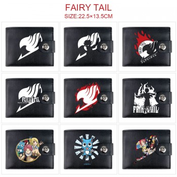 Fairy Tail anime card holder magnetic buckle wallet purse