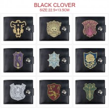 Black Clover anime card holder magnetic buckle wal...