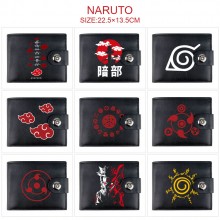 Naruto anime card holder magnetic buckle wallet purse