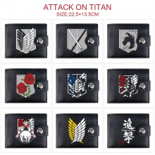 Attack on Titan anime card holder magnetic buckle wallet purse