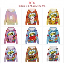 BTS BT21 star long sleeve hoodie sweater cloth