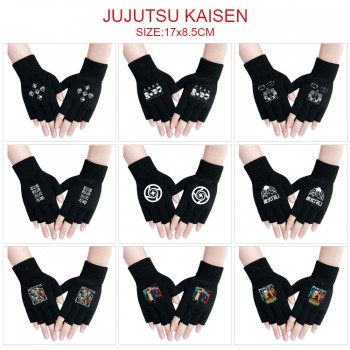 Jujutsu Kaisen anime cotton half finger gloves a pair
