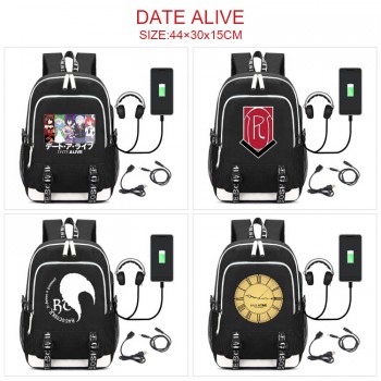 Date A Live USB charging laptop backpack school bag