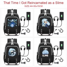 Tensei shitari slime USB charging laptop backpack ...