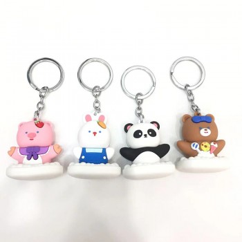 Panda rabbit anime figure doll key chain