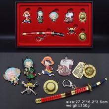 One Piece anime key chains a set
