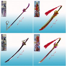 Genshin Impact game mini weapon knife key chain