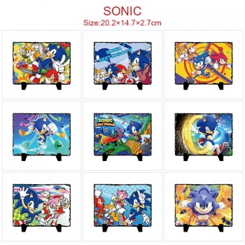 Sonic the Hedgehog photo frame slate painting stone print