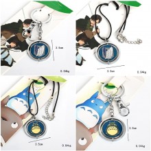 Attack on Titan Totoro anime movable key chain/necklace