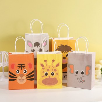 The animal Giraffe Zebra Tiger Lion Elephant paper handbag gifts bag