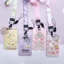 Melody Cinnamoroll Kuromi Kitty ID cards holders cases lanyard key chain