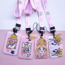 Sailor Moon anime ID cards holders cases lanyard key chain