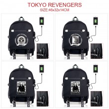 Tokyo Revengers anime USB charging laptop backpack school bag