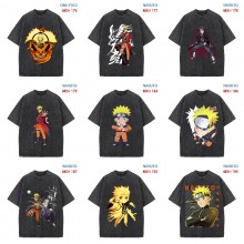 Naruto anime short sleeve wash water worn-out cott...