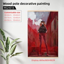 EVA anime wood pole decorative painting wall scrol...