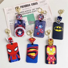 Super Hero Iron Spider Super Man Captain ID cards holders cases lanyard key chain