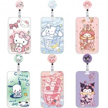 Sanrio Melody kitty Cinnamoroll Kuromi ID cards holders cases lanyard key chain
