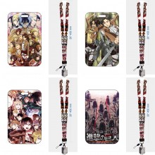 Attack on Titan anime ID cards holders cases lanyard key chain