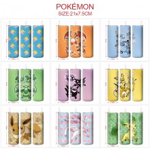 Pokemon anime coffee water bottle cup with straw stainless steel