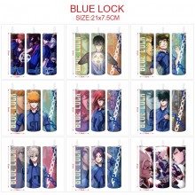 Blue Lock anime coffee water bottle cup with straw...