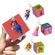 Super Mario anime magic cube and key chain