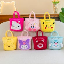 Kitty Bear Kuromi Kirby Pikachu anime plush handbag backpack bag