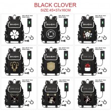 Black Clover anime USB charging laptop backpack sc...