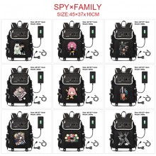 SPY FAMILY anime USB charging laptop backpack school bag