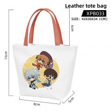 Gintama anime waterproof leather tote bag handbag