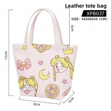 Sailor Moon anime waterproof leather tote bag hand...