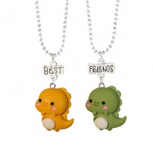 Cute dinosaur BF lovers necklaces set(a pair)