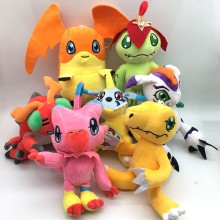 8inches Digital Monster anime plush dolls set(7pcs a set)