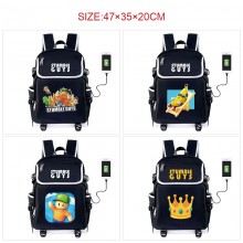 Fall Guys game USB charging laptop backpack school...