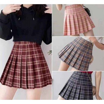 Women young hot girl skirt shorts plaid pleated skirts
