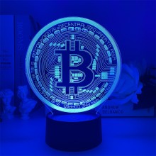 BTC Bitcoin 3D 7 Color Lamp Touch Lampe Nightlight...