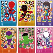 Spider Man Hulk anime stickers set(12pcs a set)