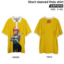 Chainsaw Man anime short sleeved polo t-shirt t sh...