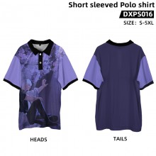 Gintama anime short sleeved polo t-shirt t shirts