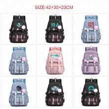 Hatsune Miku anime checkered backpack bags