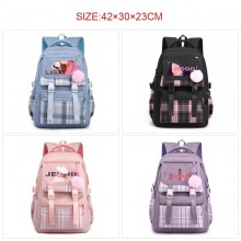 Black Pink star checkered backpack bags